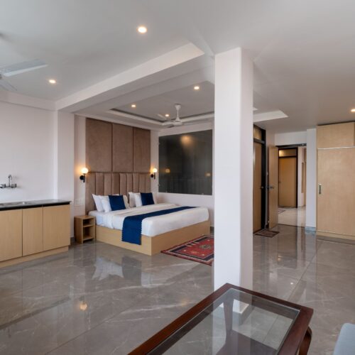 Premium Room with City View & Balcony at Buddha’s Abode, McLeodGanj – Spacious stay with modern comforts and stunning cityscape views.